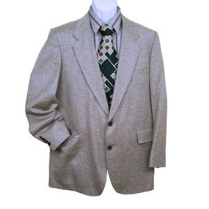 Vintage 60s Silk Blazer Bel-Air Clothes USA-Made Sport Coat -44R Pockets Silvery